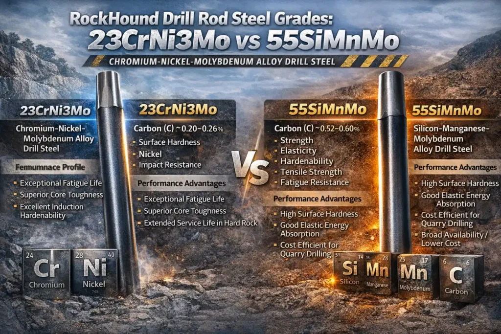 RockHound Drill Rod Steel Grades 23CrNi3Mo vs 55SiMnMo