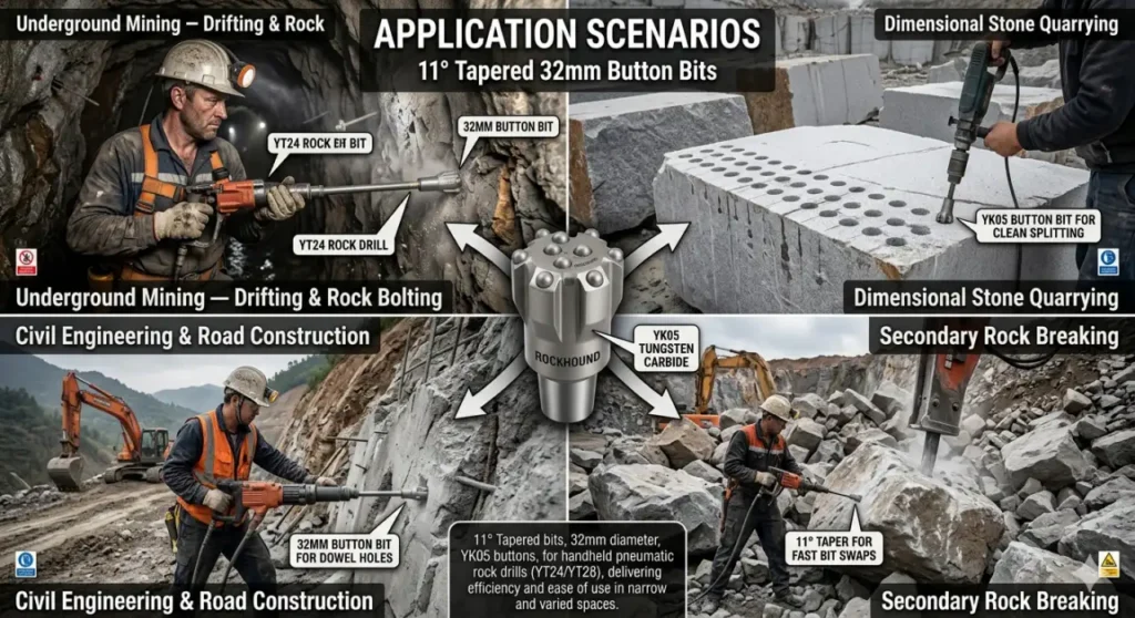 Applications of 11° Tapered Drill Bit