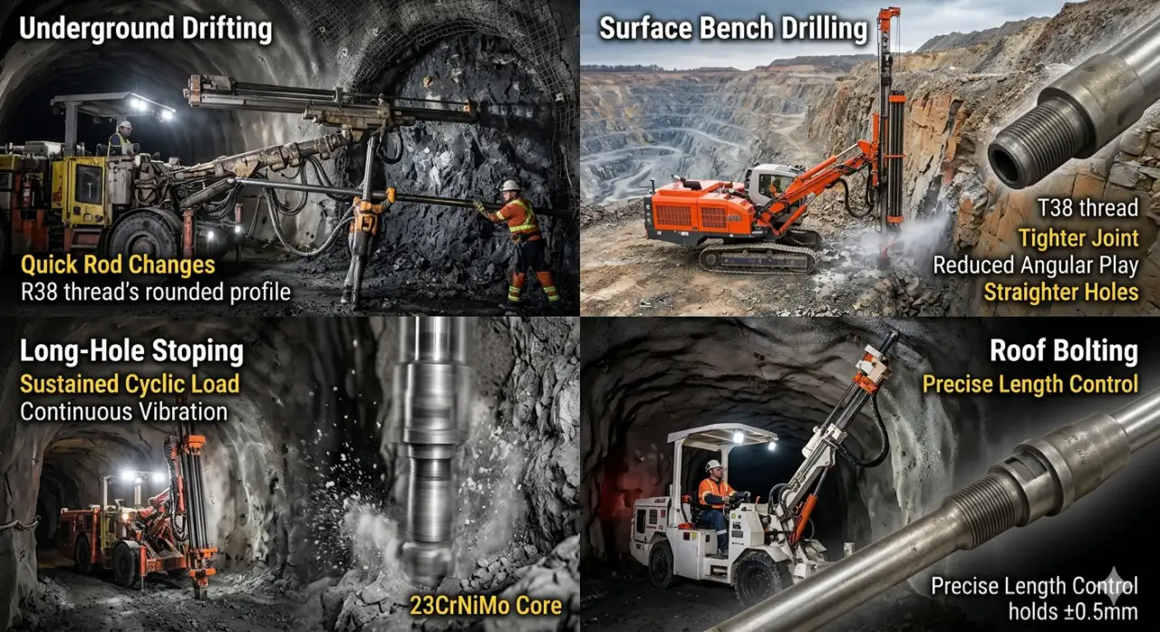 Applications of R38 T38 Shank Adapter For Furukawa HD150