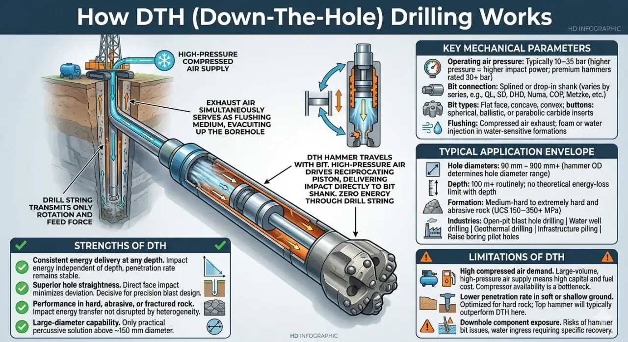 How DTH (Down-The-Hole) Drilling Works
