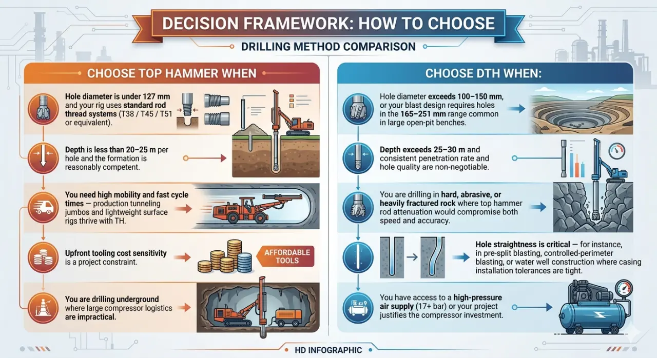 How To Choose Between Top Hammer & DTH Drilling