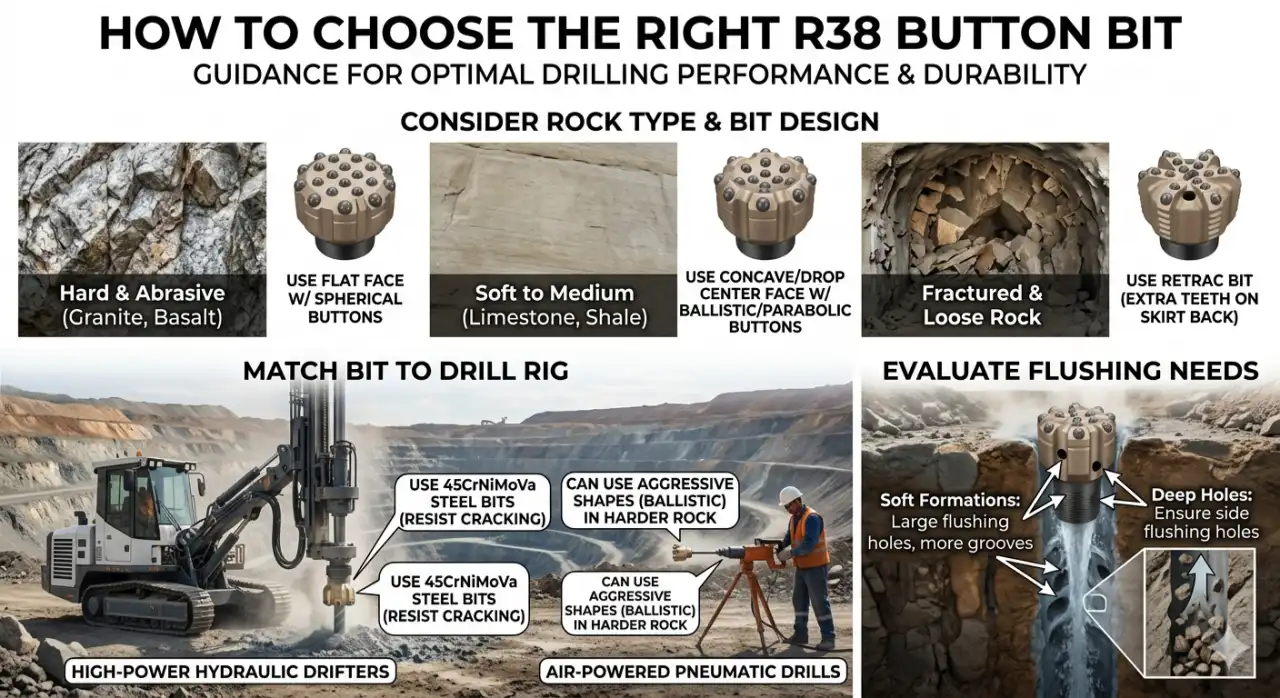 How to Choose the Right R38 Button Bit
