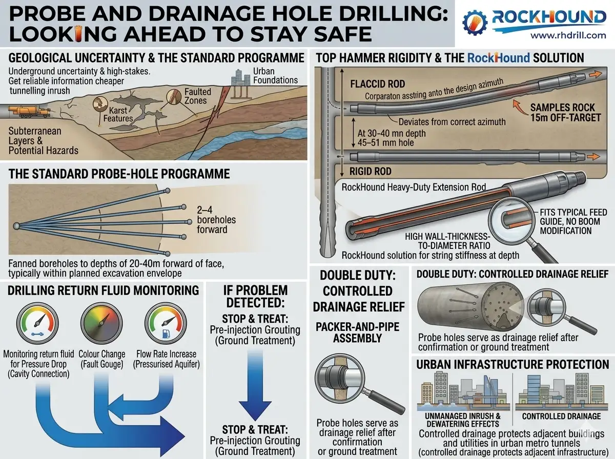 Probe and Drainage Hole Drilling Looking Ahead to Stay Safe