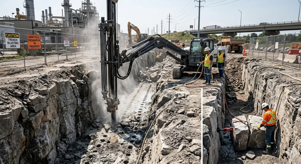 Trench Excavation in Hard Rock