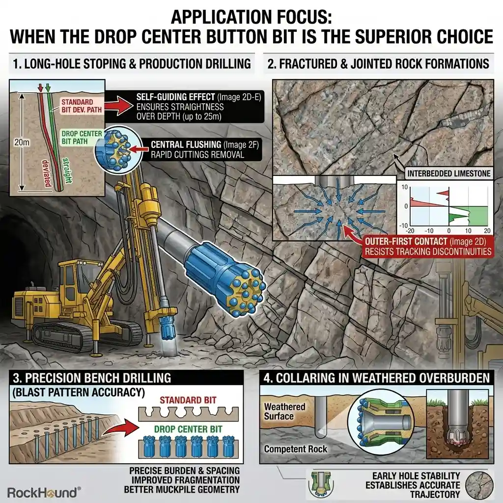 When To Choose Drop Center Button Bits